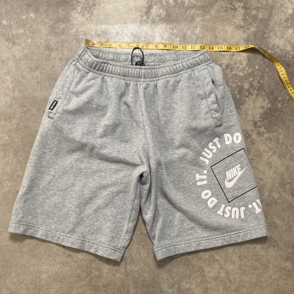 Nike Other - Nike Shorts Boy Sz Medium Just Do It Heather Gray Sweat Drawstring Waist Casual